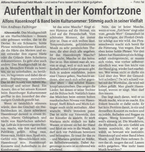 Presse-Nachbericht- Konzert in Baumberg